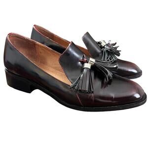 Jeffrey Campbell Burgundy Tassel Loafers